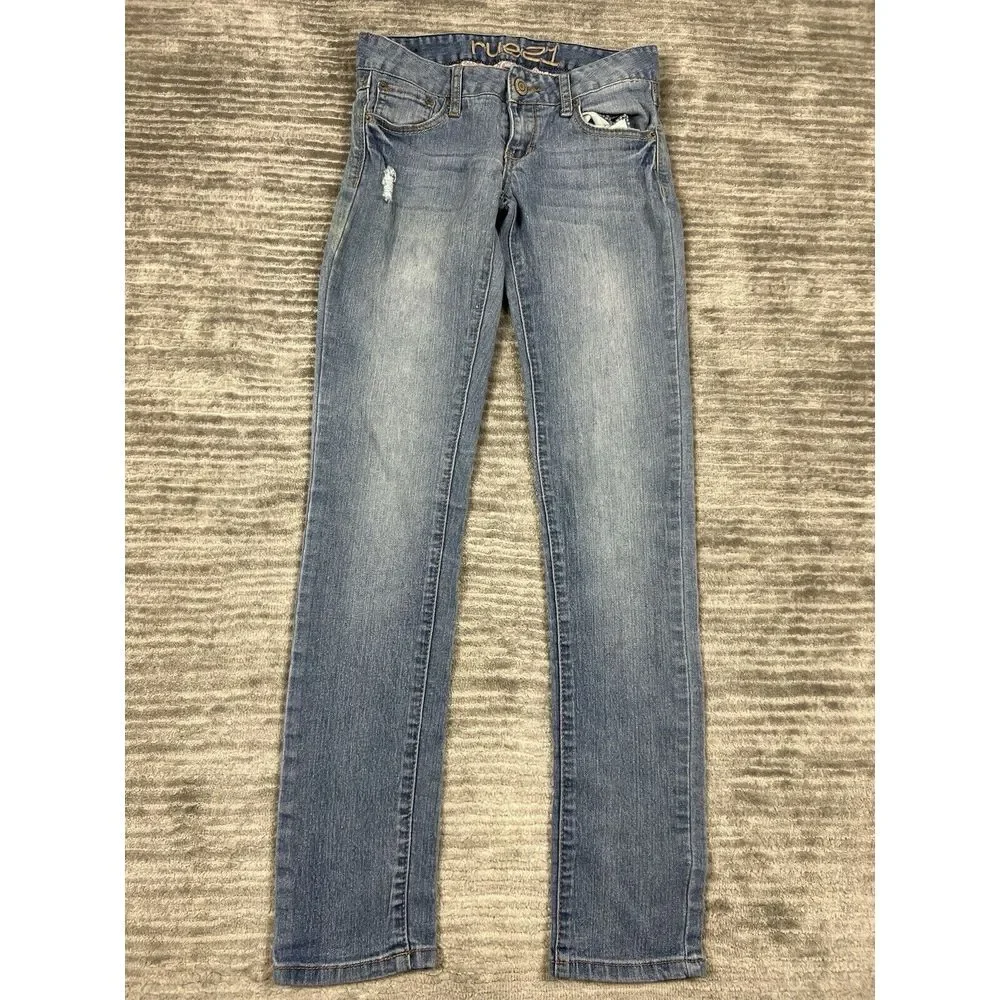 Rue 21 Jeans‎ Womens 1/2 Blue Medium Wash Straight Slim Casual